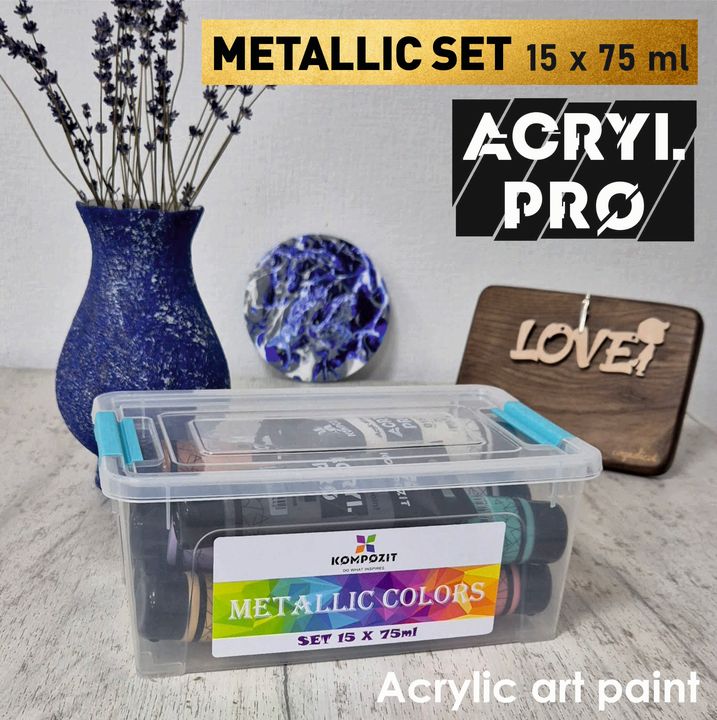 Kompozit ACRYL PRO metallic acrylverfset 15 × 75 ml