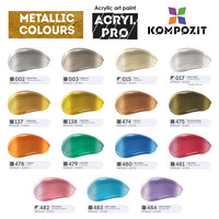 Kompozit ACRYL PRO metallic acrylverfset 15 × 75 ml – afbeelding 3