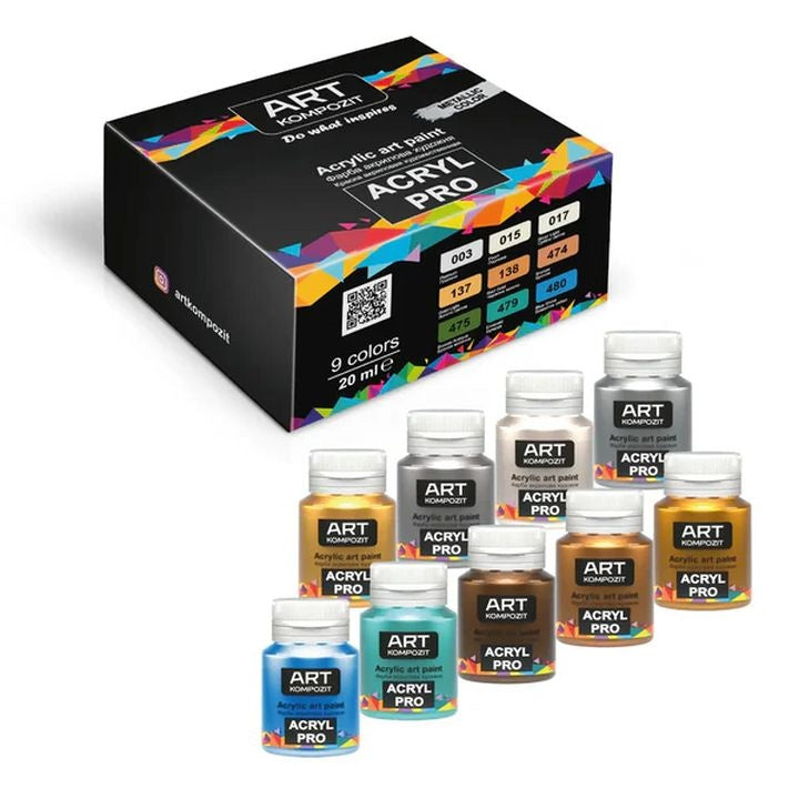 Kompozit ACRYL PRO metallic acrylverfset 9 × 20 ml