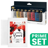 Solo Goya metallic acrylverfset 8 × 20 ml met canvasboard