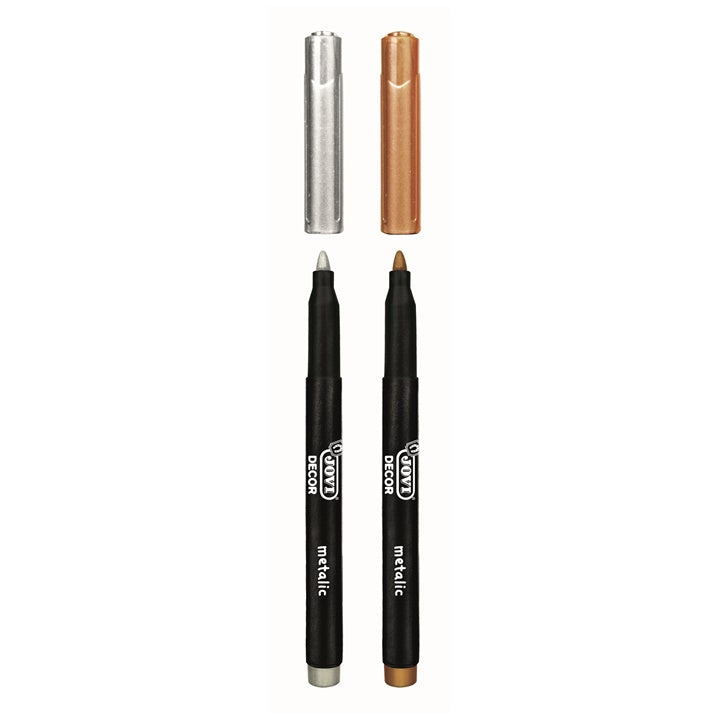 JOVI metallic markers goud en zilver, set 2 stuks – afbeelding 2