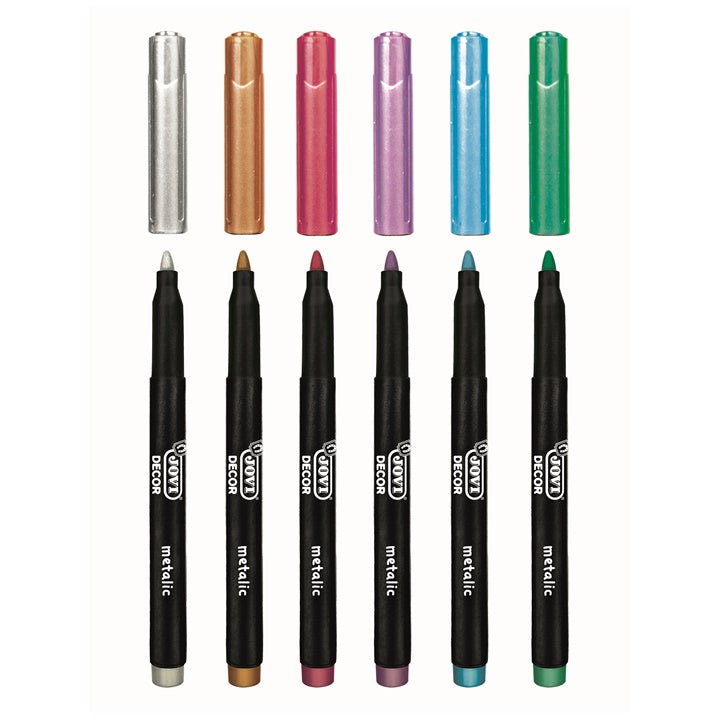 JOVI metallic markers op waterbasis, set van 6 – afbeelding 2