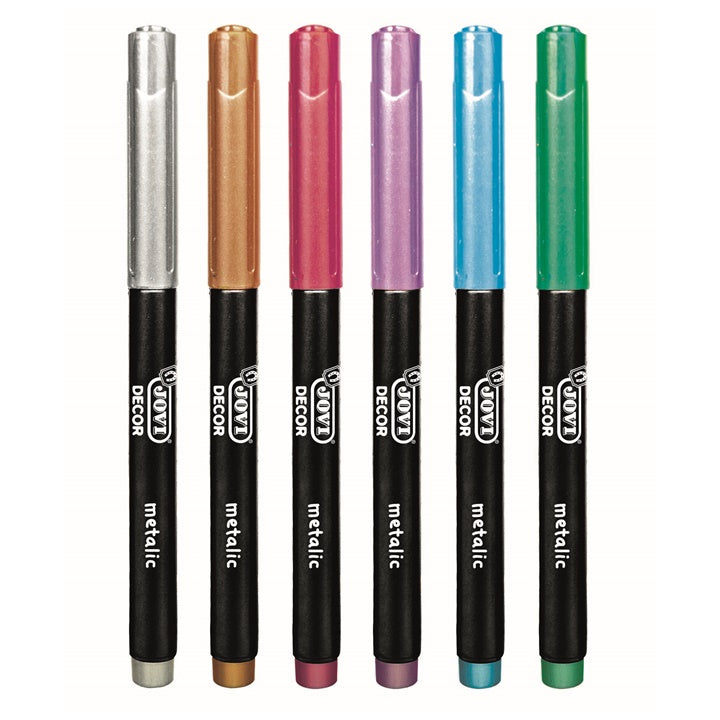 JOVI metallic markers op waterbasis, set van 6 – afbeelding 3