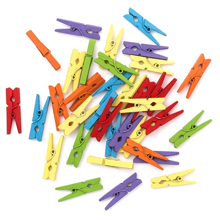 DP Craft mini-wasknijpers van hout 3 cm, 30 stuks – afbeelding 2