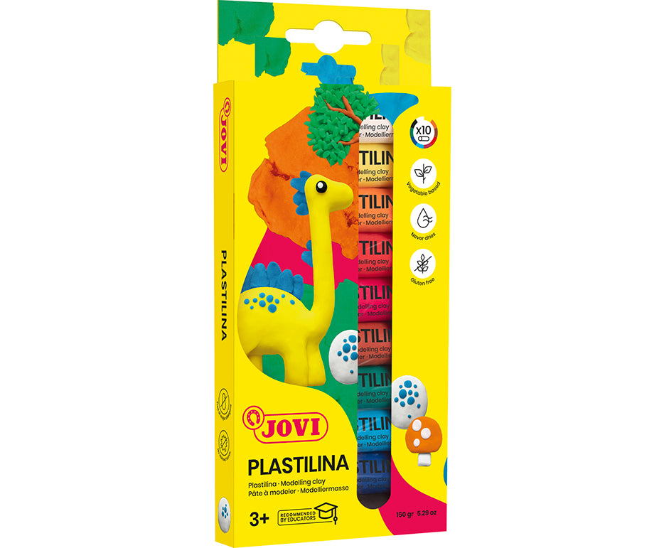 JOVI natuurlijke plasticine, set 10 × 15 g