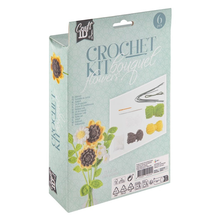 Haakset Nassau boeket zonnebloemen en margrieten, 23 × 45 cm – afbeelding 2
