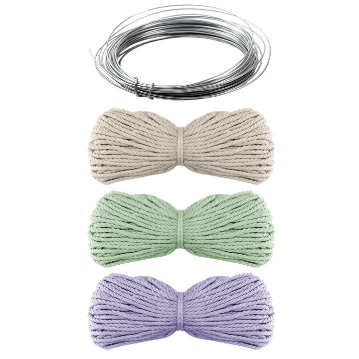 Macraméset flesdecoratie met bloemen – afbeelding 3
