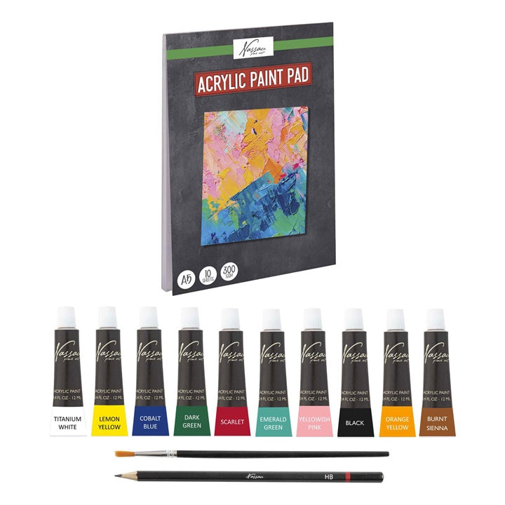 Nassau acrylverfset 13-delig met acrylblok A5 – afbeelding 2