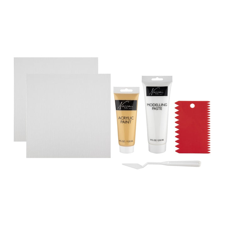 Nassau set met modelleerpasta en goudkleurige acrylverf, 6-delig – afbeelding 3