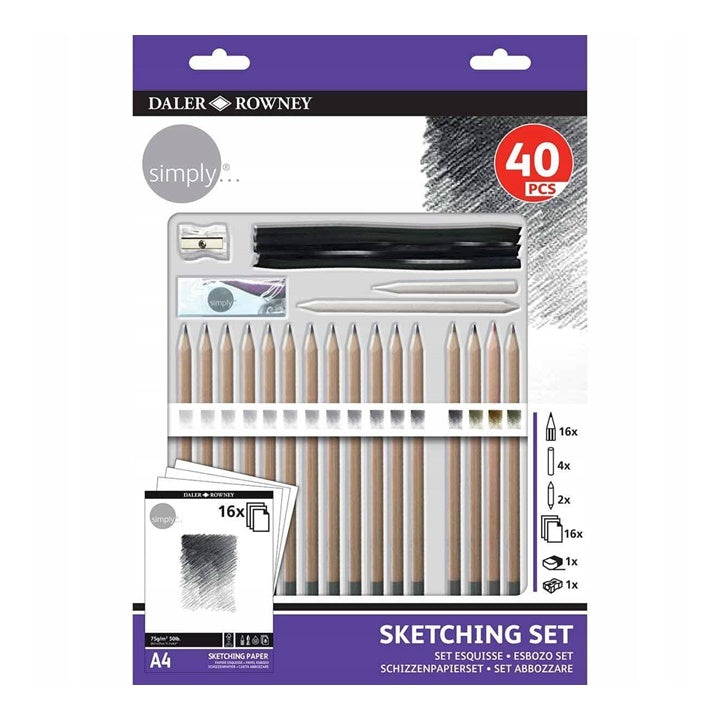 Schetsset Daler-Rowney Simply, 40-delig