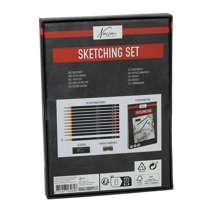 Schetsset Nassau, 15-delig met potloden 5H–5B – afbeelding 5