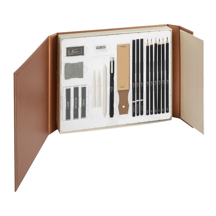 Tekenset Nassau met grafiet en houtskool in magnetische doos – afbeelding 3