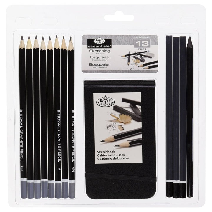 Schetsset Royal & Langnickel Essentials, 13-delig met schetsboek