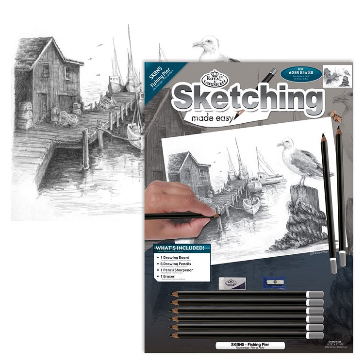 Schetsset Royal & Langnickel Haven met voorbedrukte tekening