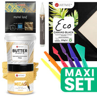 Set voor verguld schilderij met plaster art – 30 × 40 cm