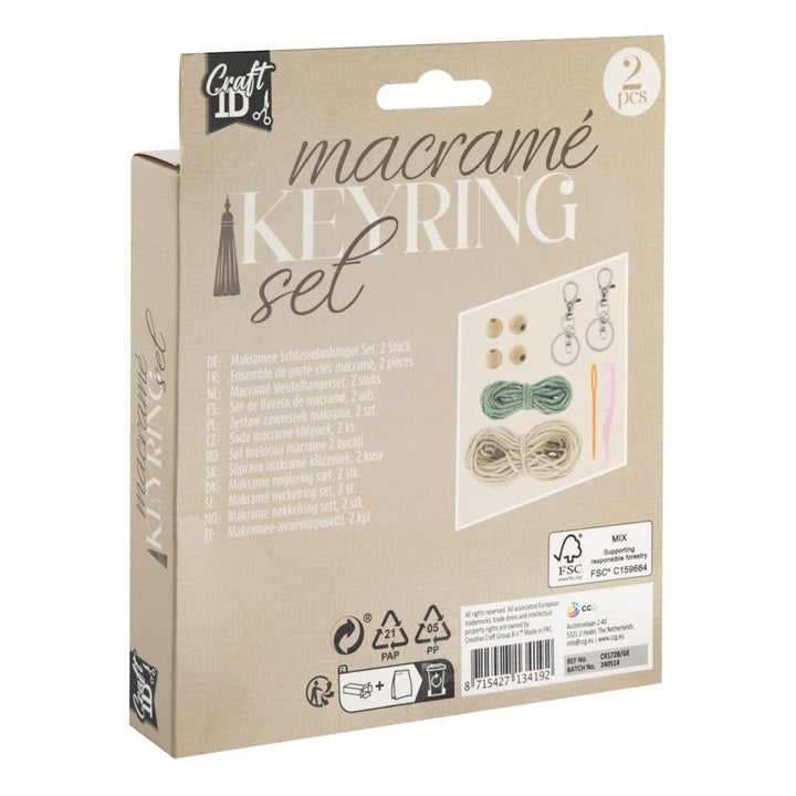 Macraméset Nassau sleutelhangers met houten kralen, 2 stuks – afbeelding 2