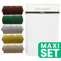 Borduurset ARTMiE met aidastof 50 × 50 cm en borduurgaren