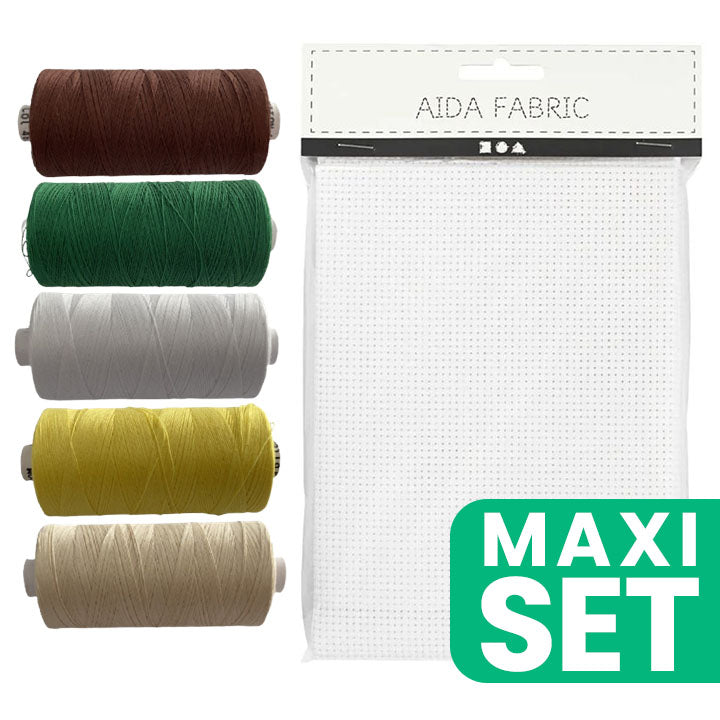 Borduurset ARTMiE met aidastof 50 × 50 cm en borduurgaren