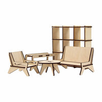 ROSA Talent poppenhuismeubels woonkamer 1 modern, 6-delig – afbeelding 2