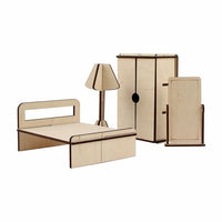 Rosa Talent poppenhuismeubels slaapkamer 1, modern – 4 delen – afbeelding 2
