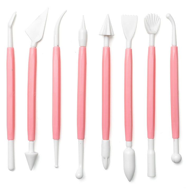 Boetseergereedschap dubbelzijdig, set van 8 stuks, 14–16 cm