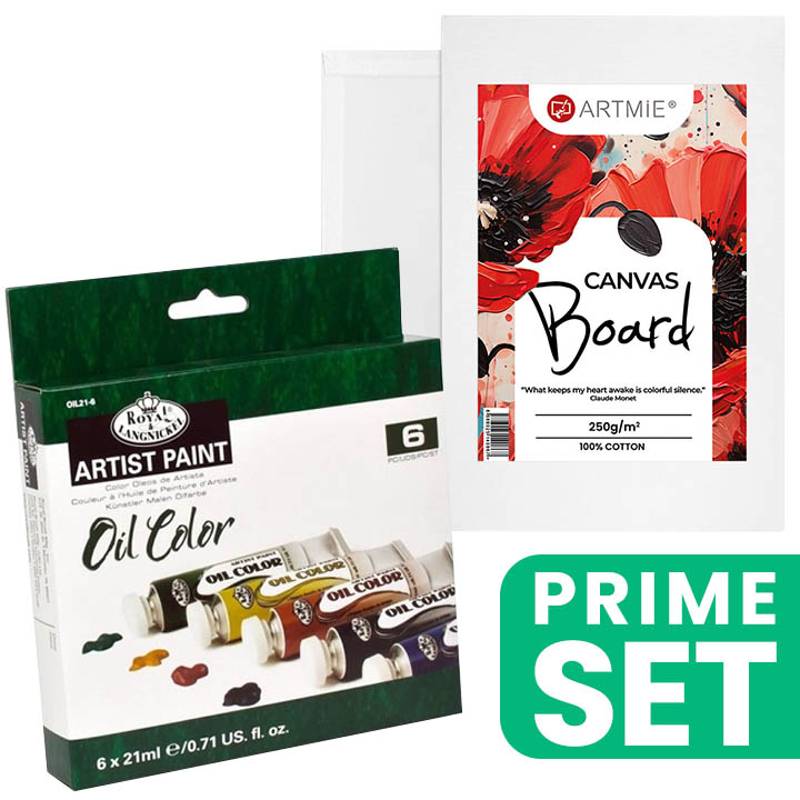 ARTMiE olieverfset met canvasboard, 6 × 21 ml