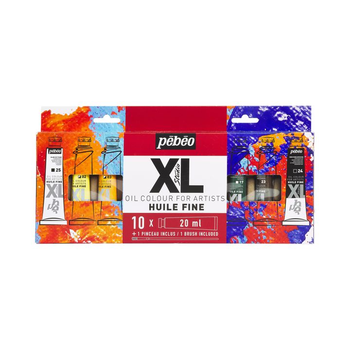 Pébéo Studio XL olieverfset, 10 × 20 ml met penseel
