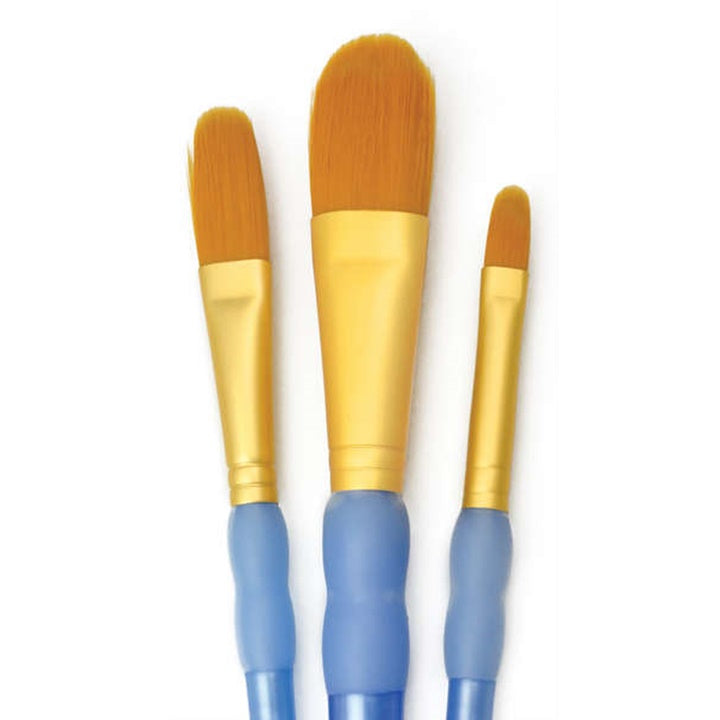 Royal & Langnickel ovale penselen Golden Taklon, 3 stuks