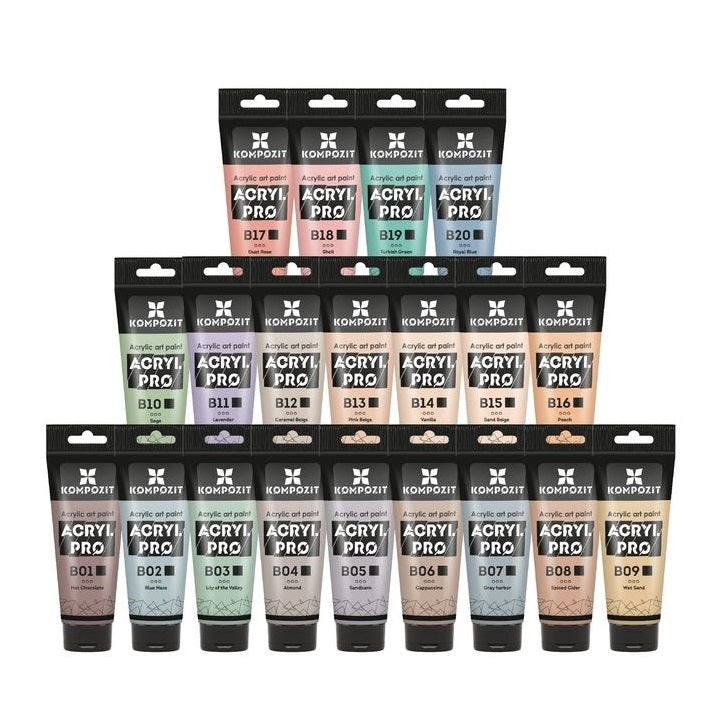 Kompozit ACRYL PRO pastel acrylverfset 20 × 75 ml – afbeelding 2
