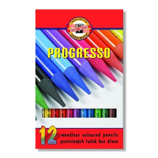 Koh-I-Noor Progresso gelakte kleurpotloden, set van 12