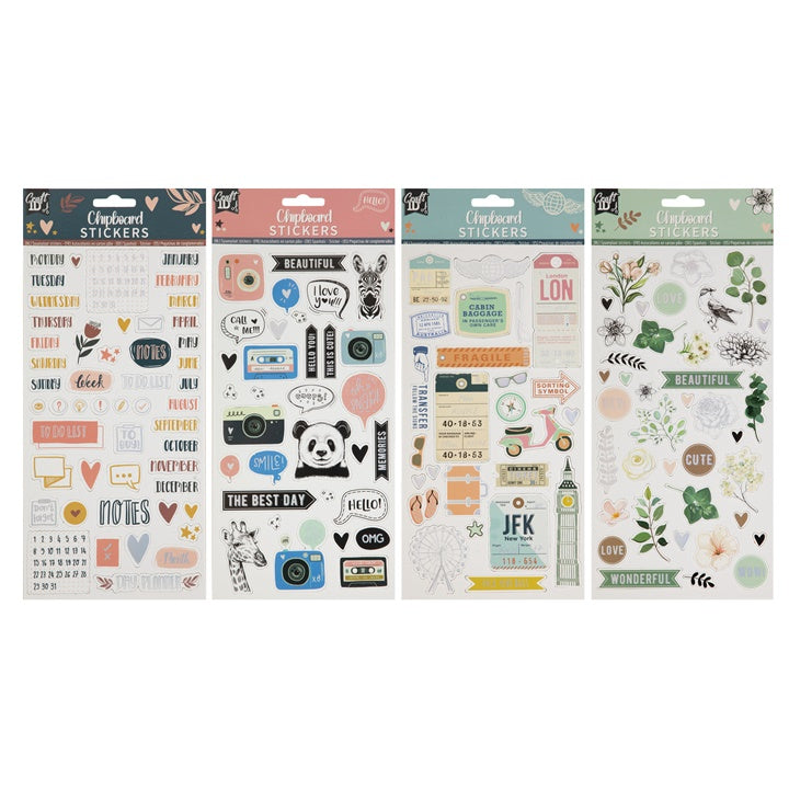 Nassau chipboard stickers zelfklevend, diverse motieven