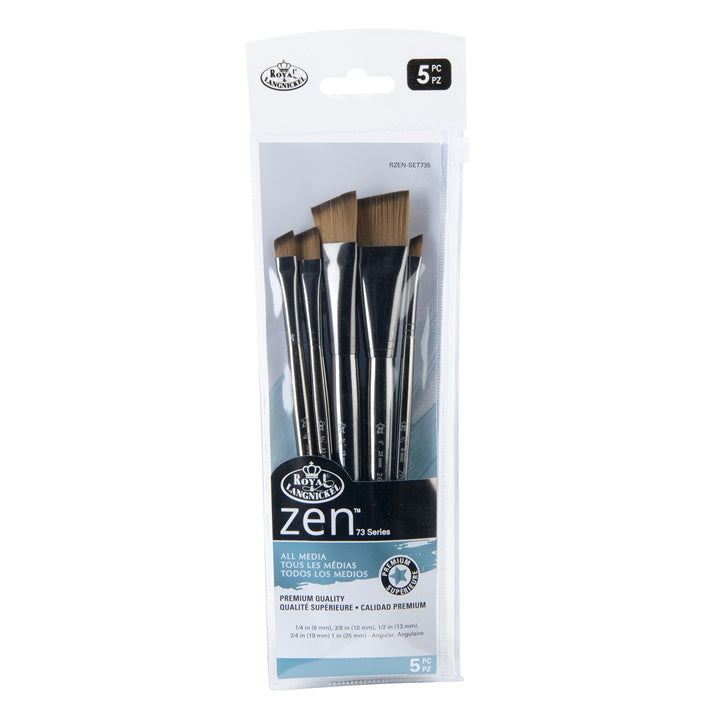 Royal & Langnickel Zen 73 platte penselen, set van 5