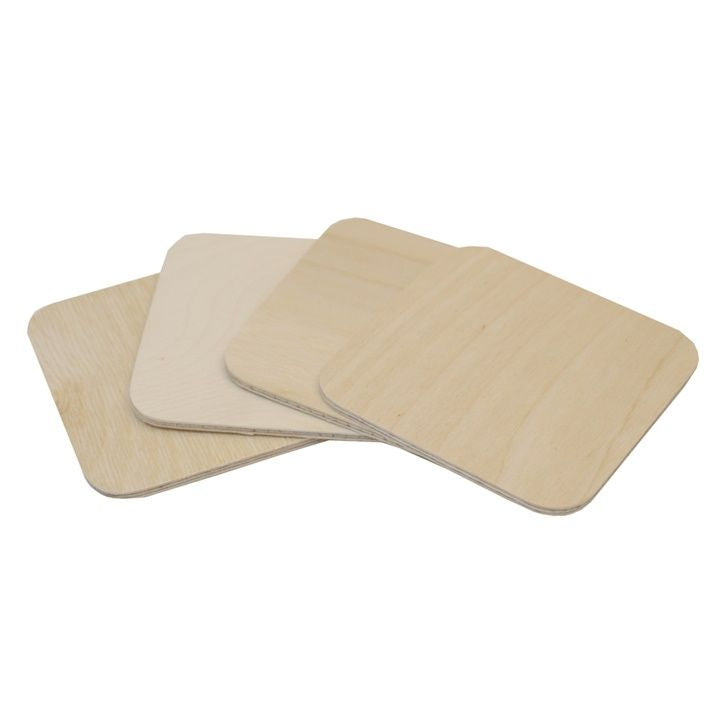 Rosa Talent houten onderzetters 10 × 10 cm, 4 stuks – afbeelding 2