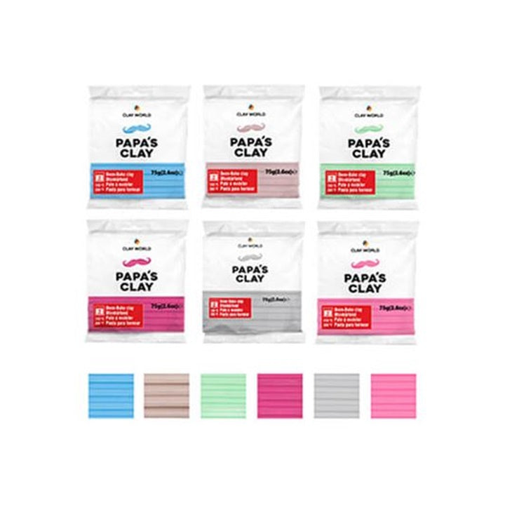 Papa's Clay polymeerklei Pastel set 6 × 60 g