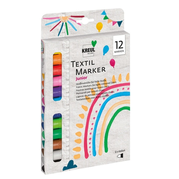 KREUL textielstiften voor licht textiel, punt 2–4 mm
