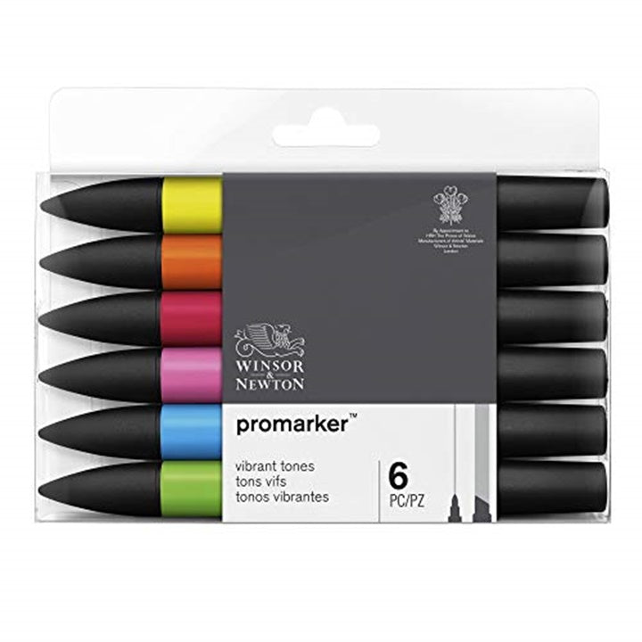Winsor & Newton Promarker alcoholmarkerset Vibrant Tones, 6 stuks