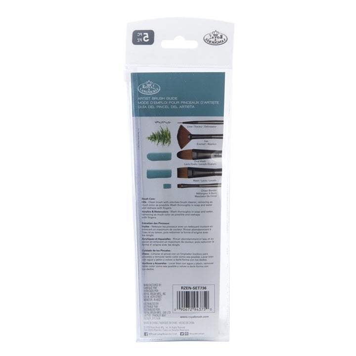 Royal & Langnickel Zen Series 73 penselenset, 5 stuks – afbeelding 3
