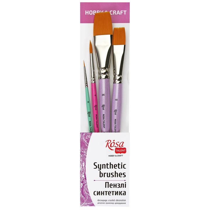 ROSA TALENT Hobby & Craft penselenset, nr. 0, 4, 18, 26