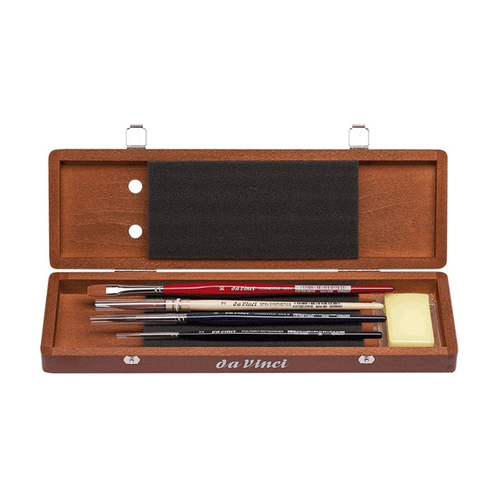 da Vinci aquarelpenselenset serie 5280 in houten kistje