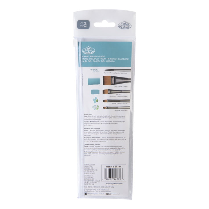 Royal & Langnickel Zen Series 73 synthetische penselenset, 5 stuks – afbeelding 3