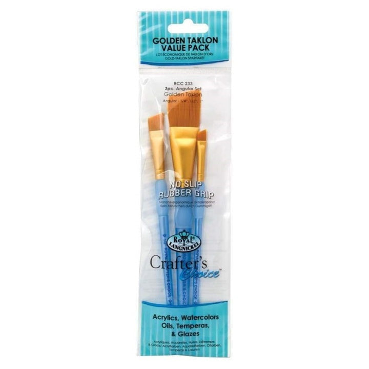 Royal & Langnickel Crafter's Choice schuine penselen, set van 3