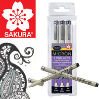 Sakura Pigma Micron fineliners, set van 3 stuks 0,30–0,50 mm