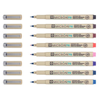 Sakura Pigma Micron PN fineliners, set 8 kleuren – 0,4–0,5 mm – afbeelding 2
