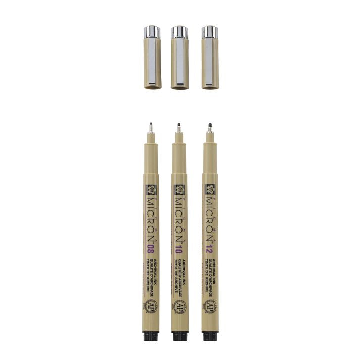Sakura Pigma Micron fineliners Broad, set van 3 – afbeelding 2