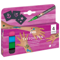 KREUL Tattoo Pen set van 4 met 3 sjablonen