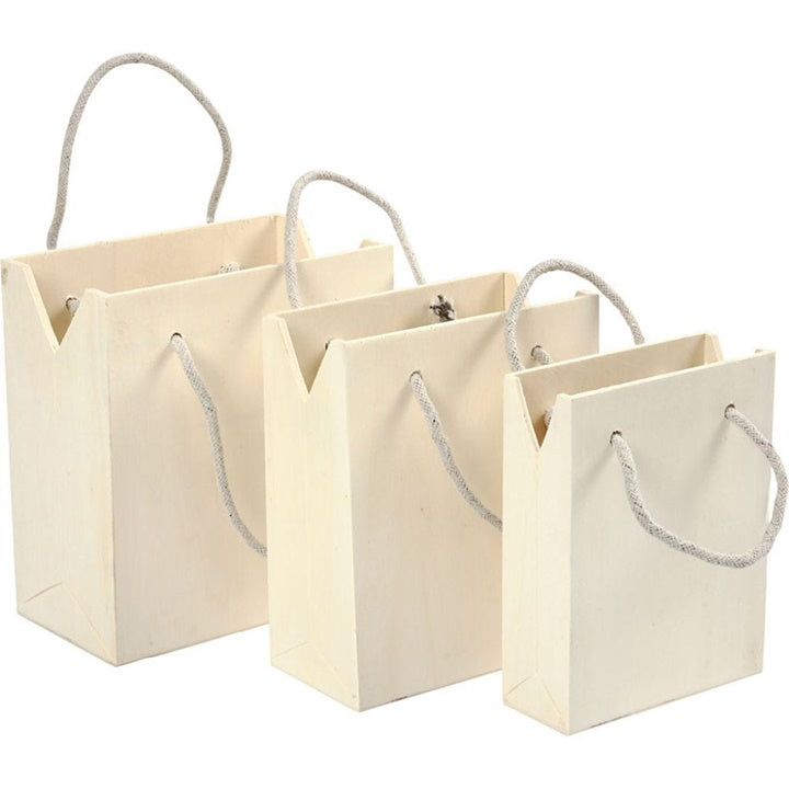 Creativ Company houten tasjes om te versieren – set van 3