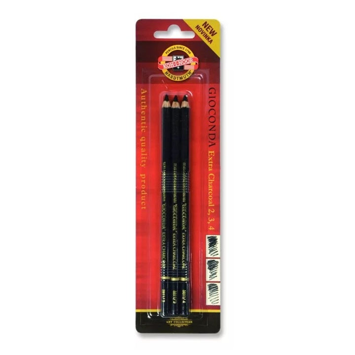 Koh-i-Noor Gioconda Extra 8811 houtskoolpotloden, set van 3