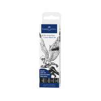Faber-Castell PITT Artist Pen tekenpennen Comic black set, 4 stuks