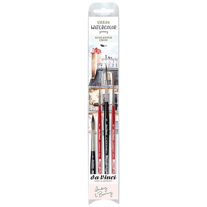 Aquarelpenselenset da Vinci Urban Watercolor Schlapper, 4 stuks