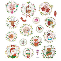 DP Craft kerststickers met glitter, kerstkransen – 18 stuks